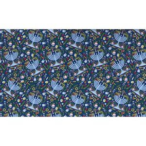 Hallmark Wrapping Paper Festive Hanukkah Collage Menorah 35 sq ft Roll Holiday